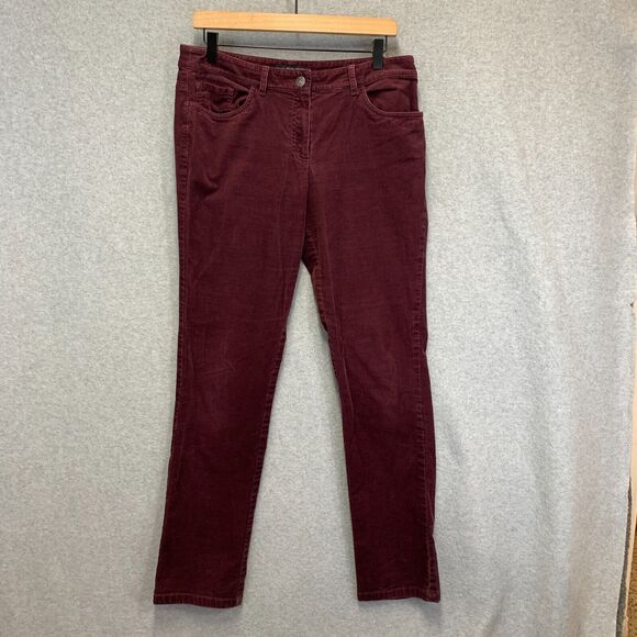 Brooks Brothers Natalie Fit Corduroy Pants Wine Red Sz 8 Preppy Fall - Picture 1 of 11